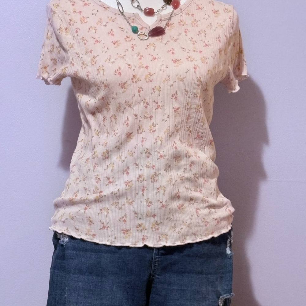 art class Pink Fitted Ribbed Short Sleeve T-Shirt